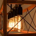 Vintage-Pendelleuchte aus Holz und Metall „Sisca“